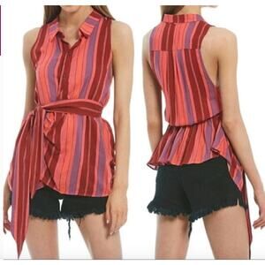 Free People Mackenzie Wrap Top Berry Colored M